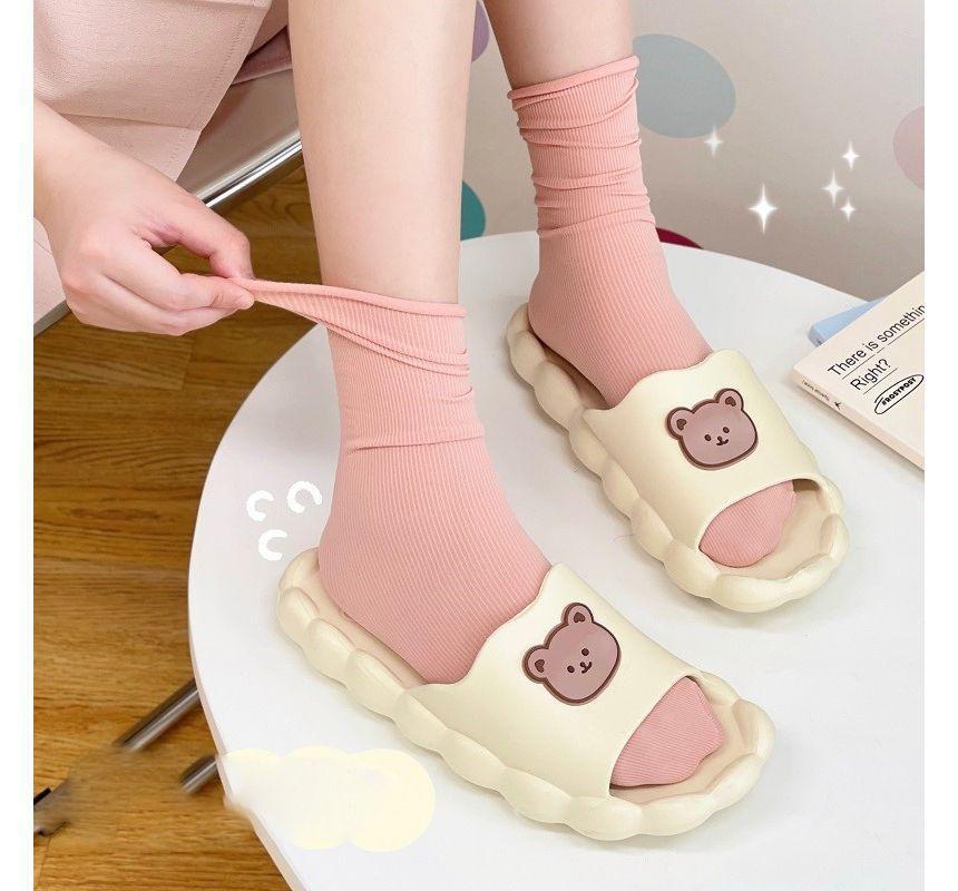 Plain Ribbed Shirred Socks Product Image