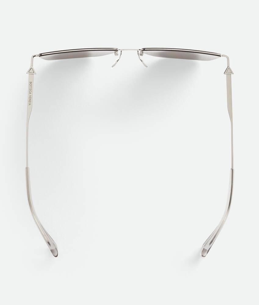 Men's Ultrathin Metal Rectangular Sunglasses in Silver Product Image