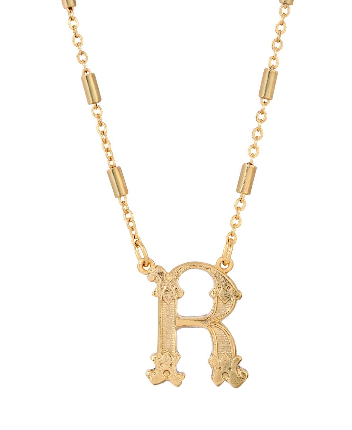 1928 Gold Tone Initial Necklace, Womens, Yellow K Product Image