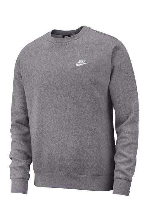 Men's Nike Club Fleece Crew, Size: Large, Dark Gray Grey Product Image