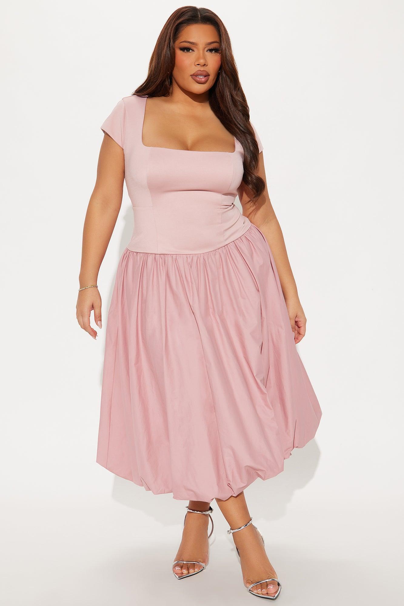 Irene Poplin Bubble Midi Dress - Mauve Product Image