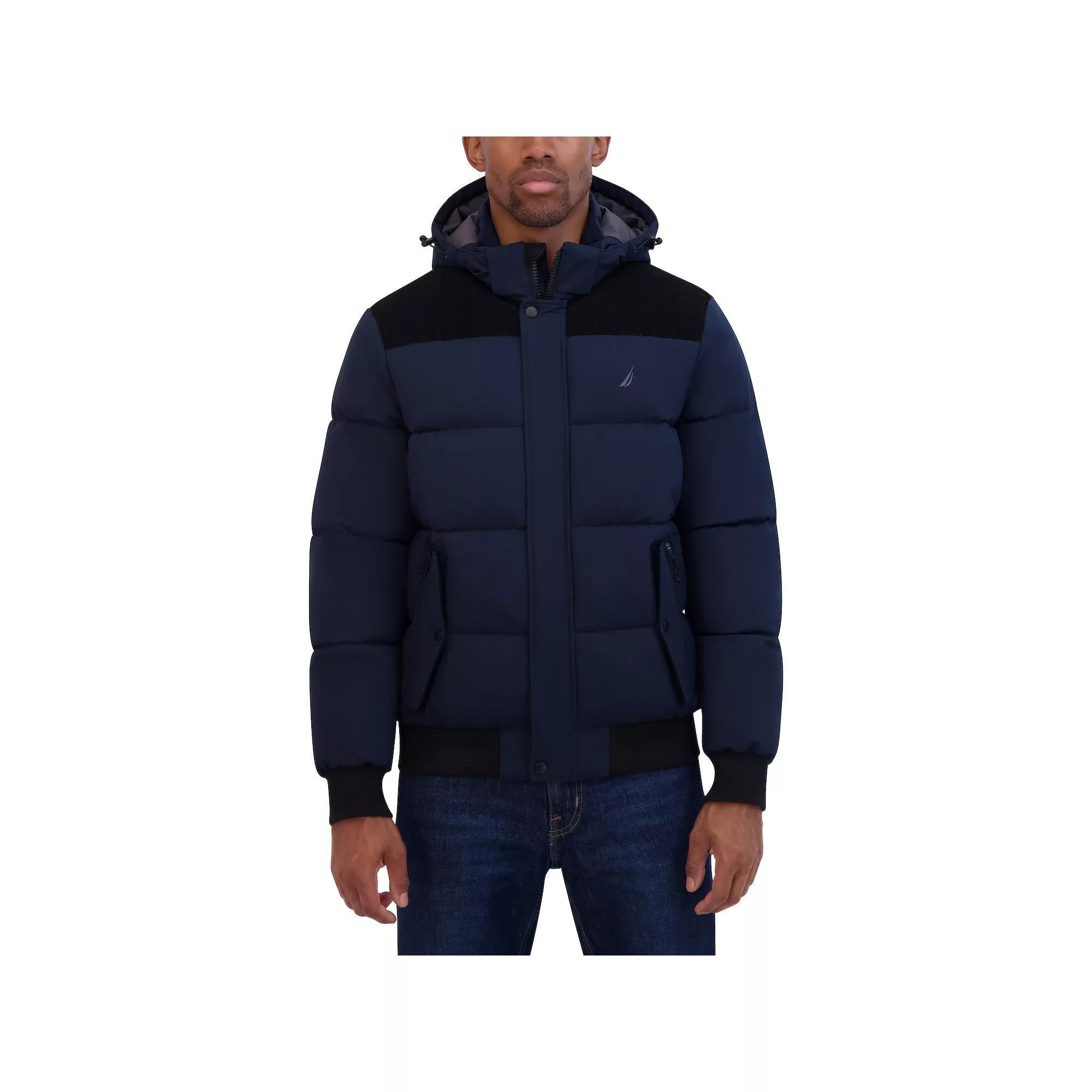 Mens Nautica Mixed Media Bomber Jacket Product Image