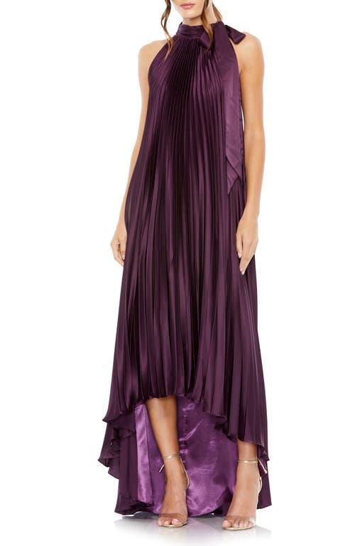 Womens Pleated Halter High-Low Gown Product Image