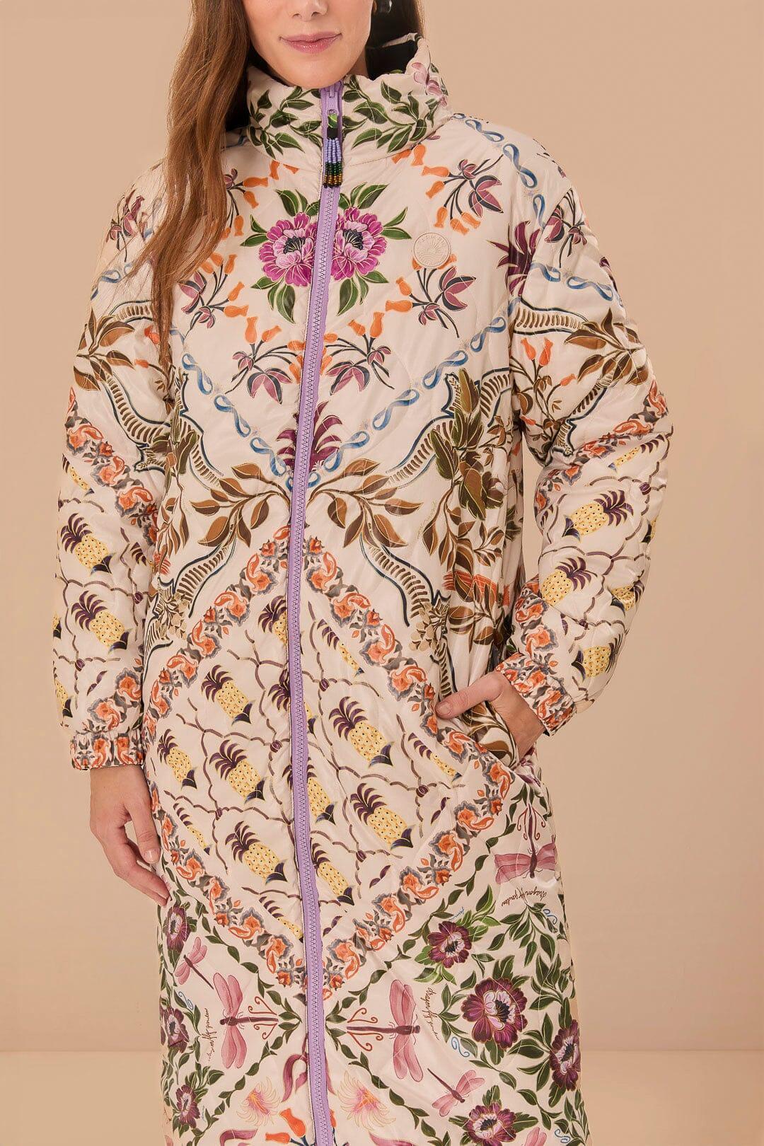 Black Winter Garden Reversible Maxi Puffer Jacket, WINTER GARDEN MIX / L Product Image
