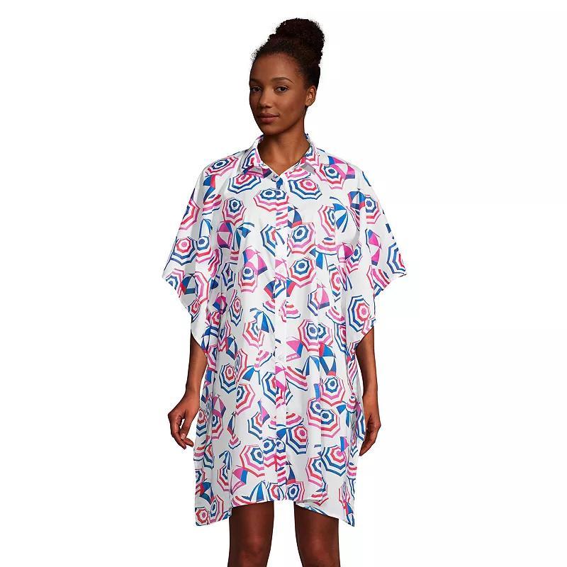 Womens Lands End Poplin Swim Cover-Up Shirtdress Product Image