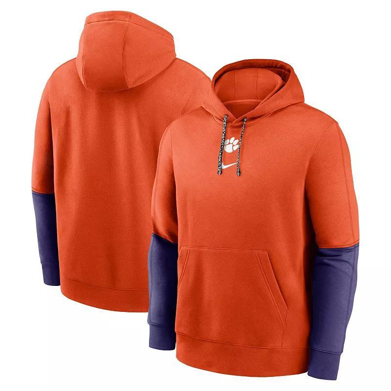 Mens Nike /Purple Clemson Tigers 2024 Sideline Club Pullover Hoodie Product Image