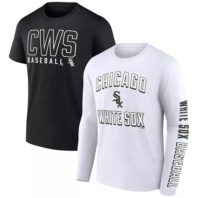 Men's Fanatics Branded Black/White Chicago White Sox Two-Pack Combo T-Shirt Set, Size: XL Product Image