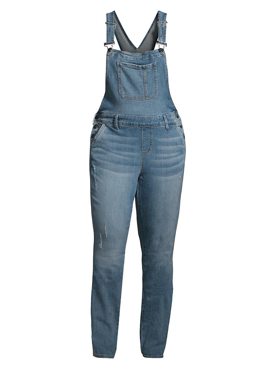 Womens Naomi Straight-Leg Denim Overalls Product Image