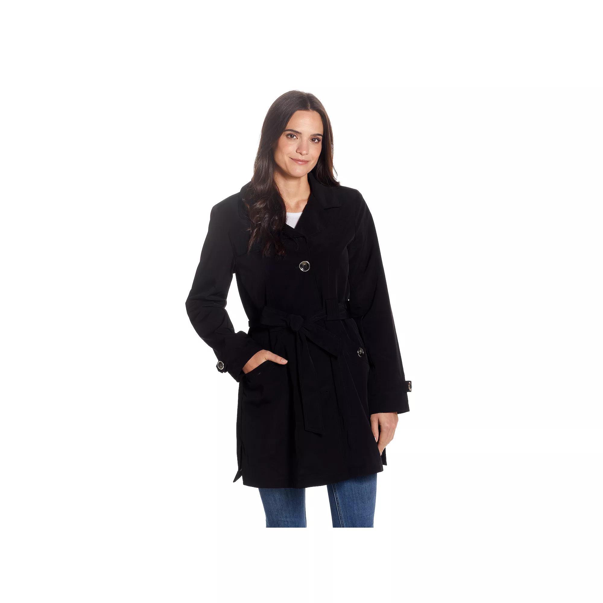 Women's Gallery Trench Coat, Size: Medium, Black Product Image