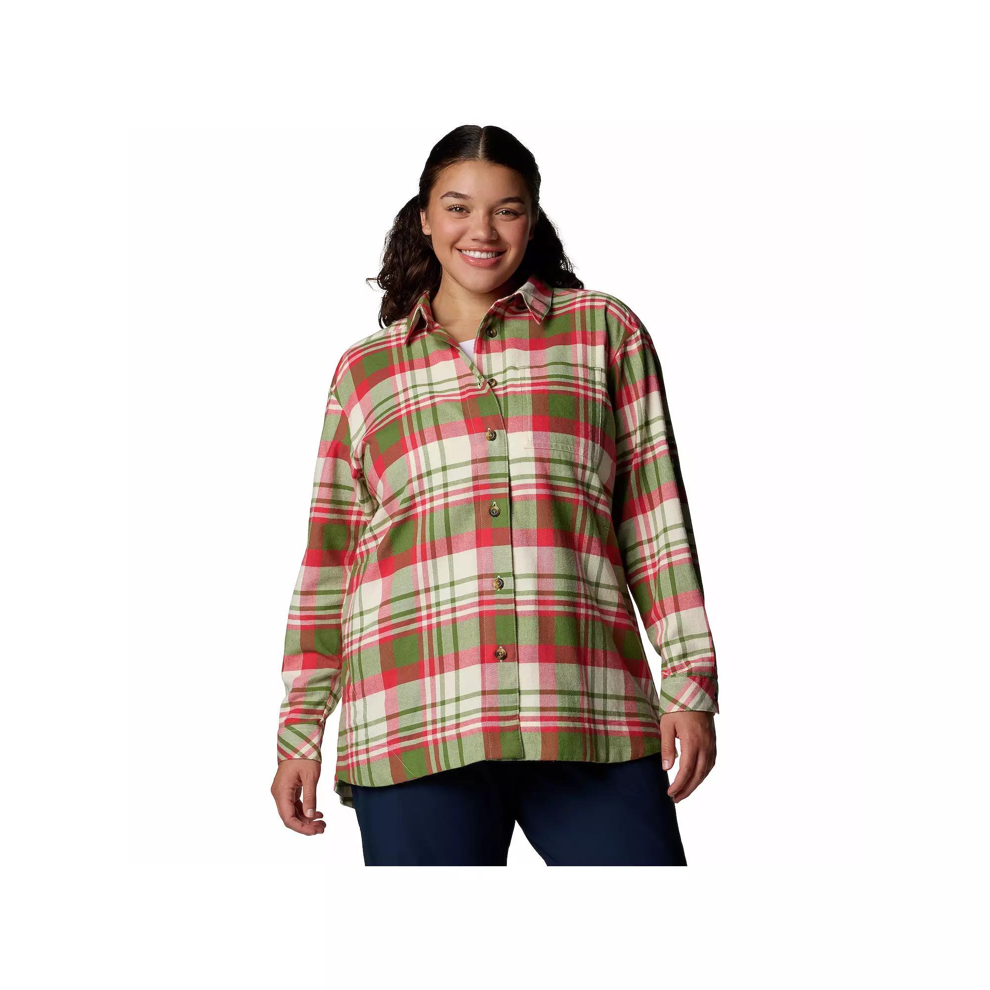 Plus Size Columbia Holly Hideaway™ Plaid Flannel Shirt, Women's, Size: 2XL, Canteen Team Plaid Product Image