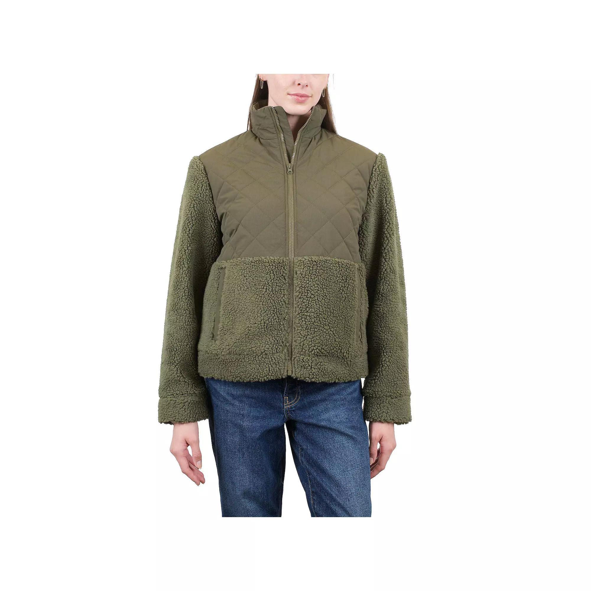 Women's Mountain and Isles Sherpa Jacket with Quilted Upper, Size: XS, Green Product Image