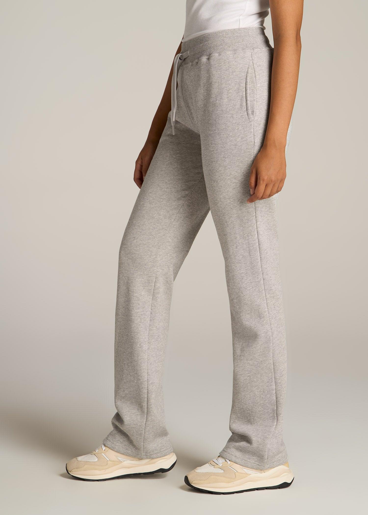 Wearever Fleece Open-Bottom Sweatpants for Tall Women in Heather Cloud White Female Product Image