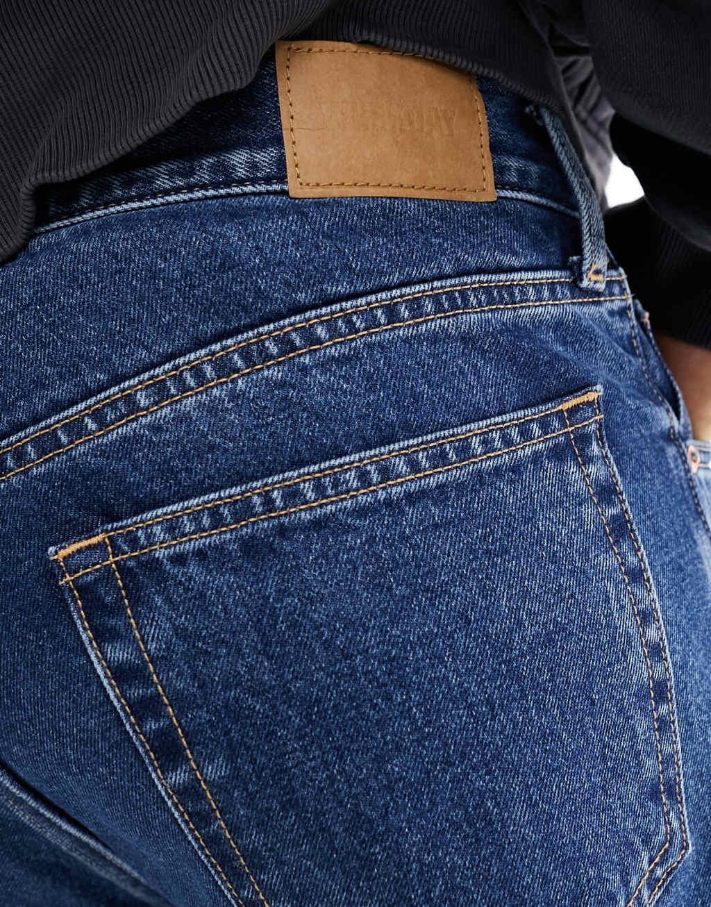 Weekday Barrel relaxed fit tapered leg jeans in nobel blue Product Image