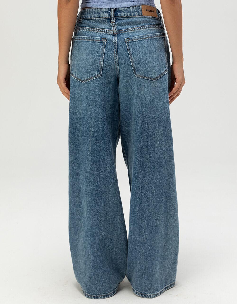 RSQ Womens Mid Rise Wide Leg Jeans - MED BLAST Product Image