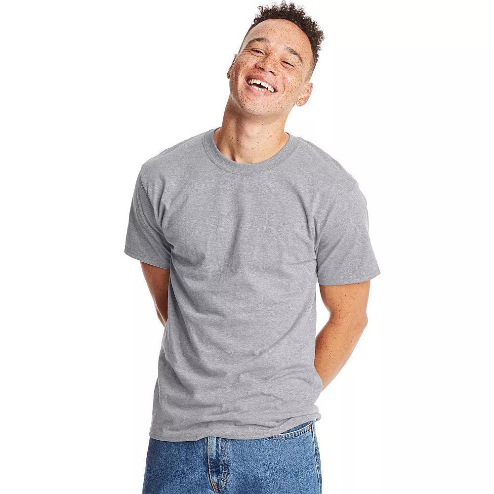 Men's Hanes® Beefy-T 2-Pack T-Shirt, Size: Small, Grey Heather Product Image