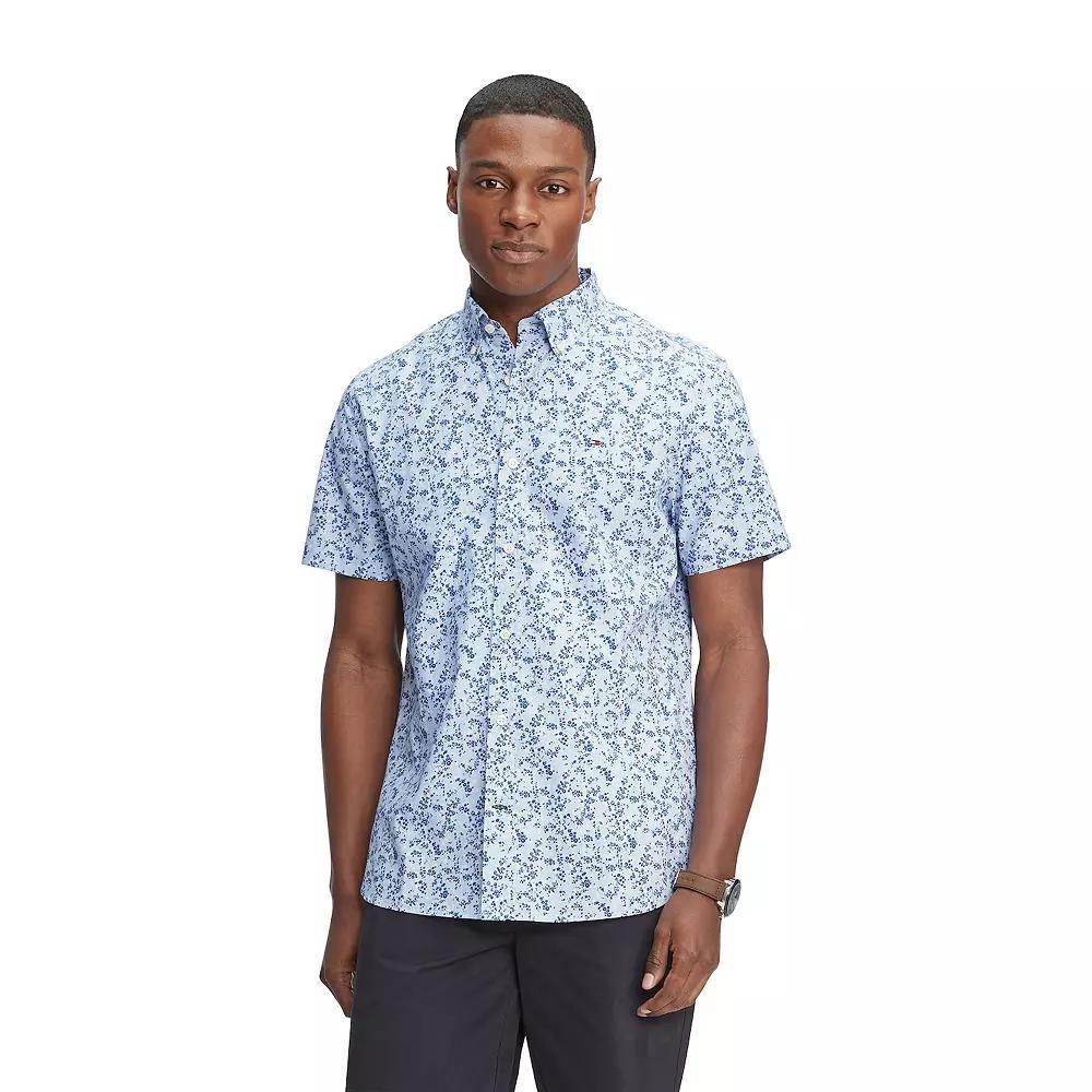 Mens Tommy Hilfiger Stretch Short Sleeve Oxford Button-Down Shirt Product Image