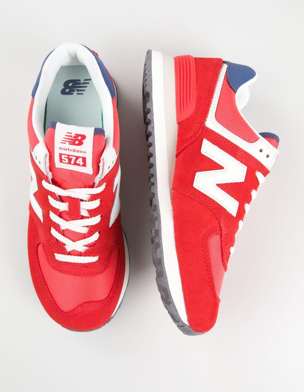 NEW BALANCE 574 Womens Shoes - RED/WHITE Product Image