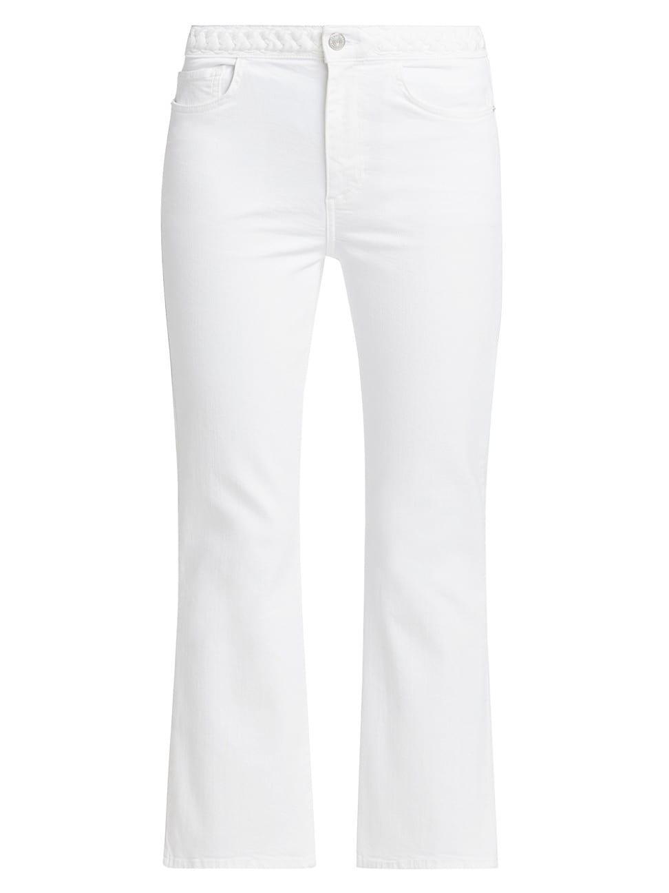 Womens Braided Crop Mini Boot-Cut Jeans Product Image
