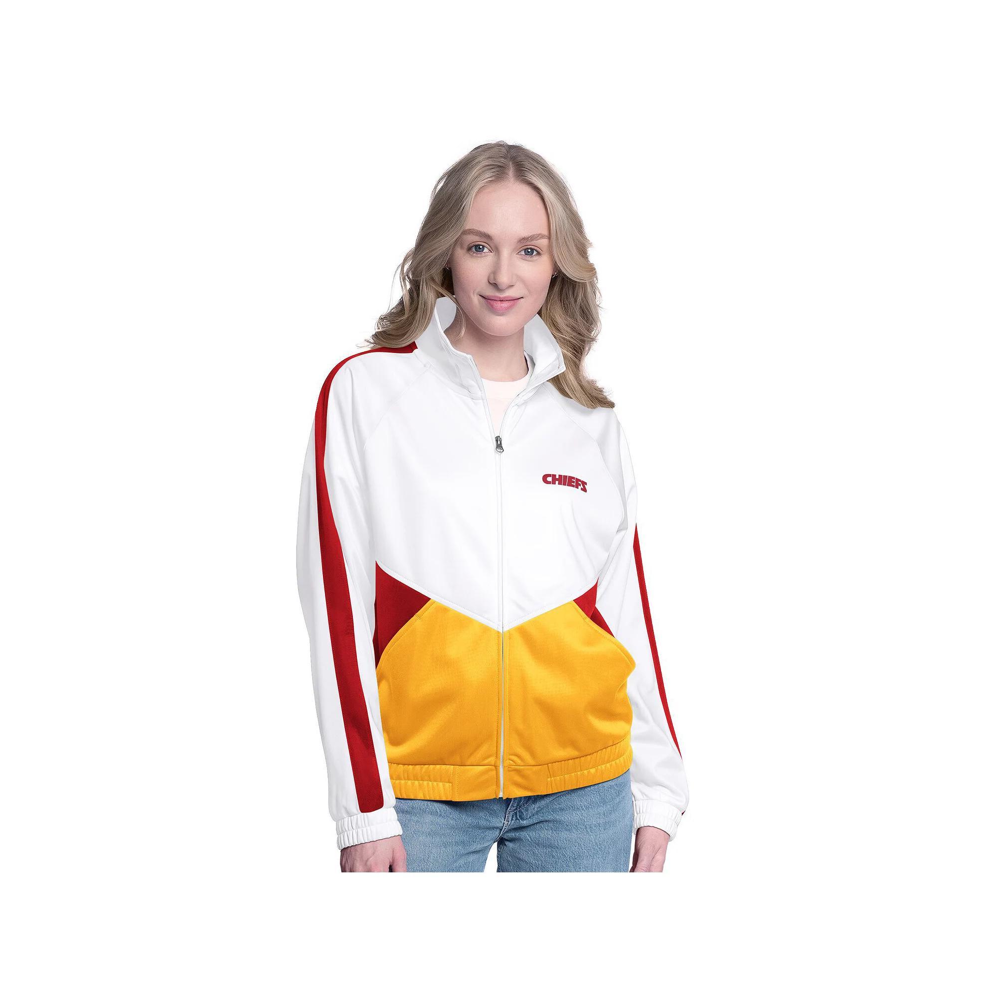 Women's G-III 4Her by Carl Banks White/Red Kansas City Chiefs Rally Rhinestone Full-Zip Track Jacket, Size: XL Product Image