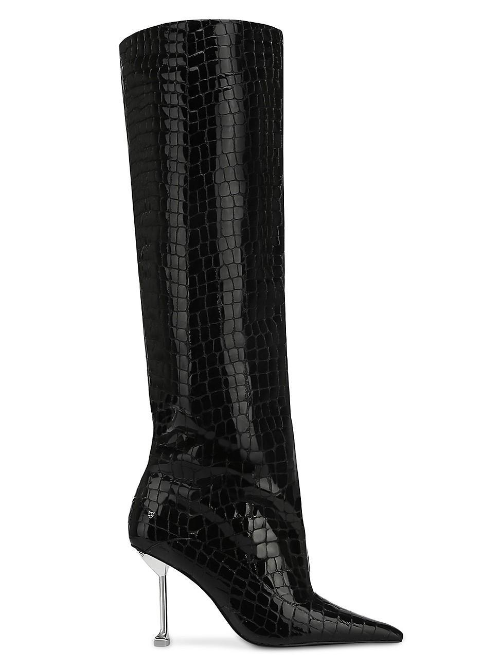 Womens Texas Faeda Croc Patent Leather Boots Product Image