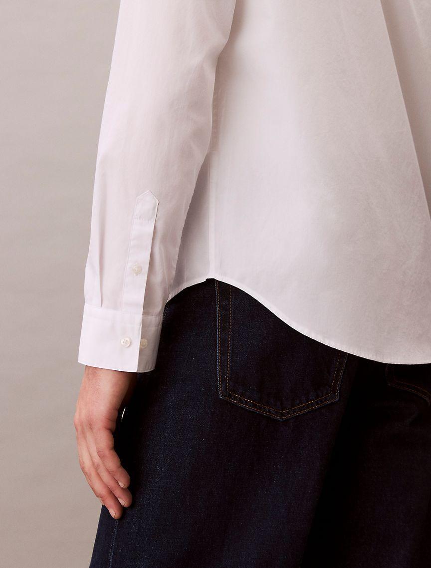 Cotton Poplin Relaxed Button-Down Shirt  Product Image