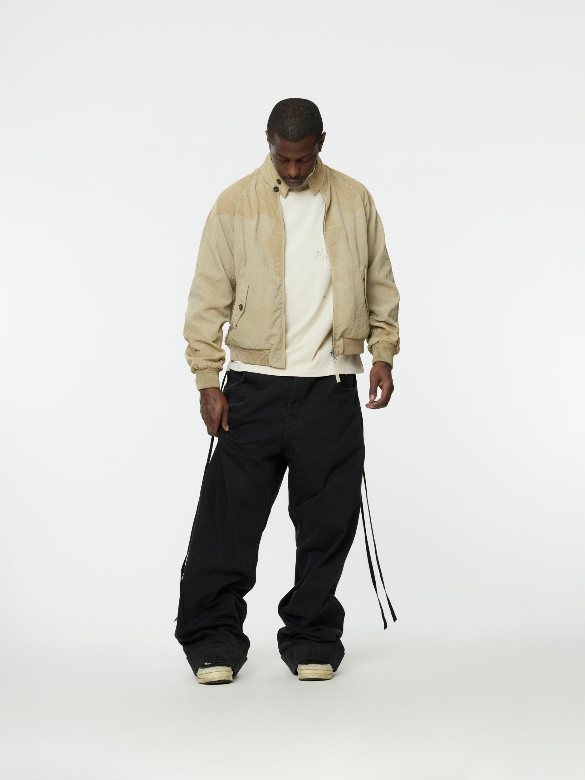 Moto Zip Sports Jacket (Beige) Product Image