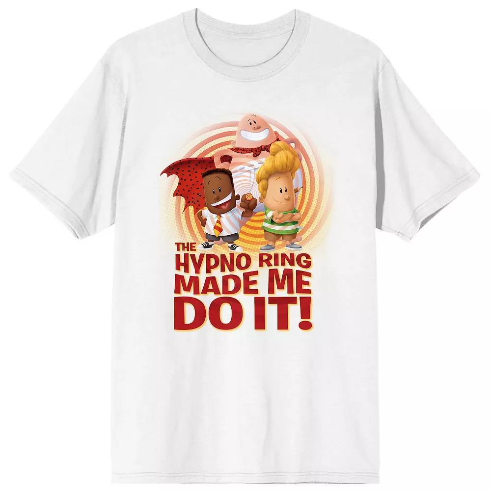 Men's Captain Underpants The Hypno Ring Short Sleeve Graphic Tee, Size: Large, White Product Image