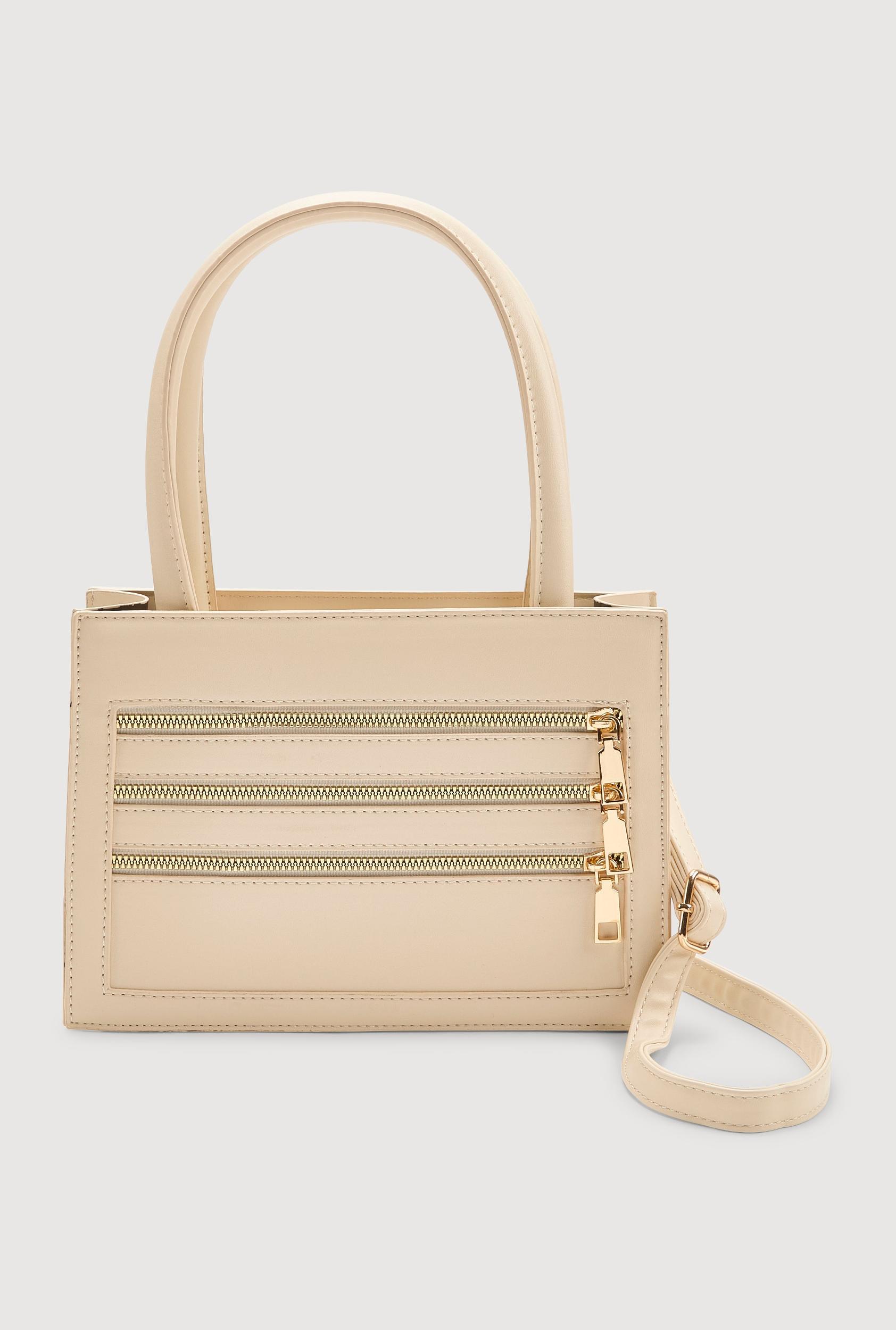 Triple Zipper Detail Convertible Handbag Female Product Image