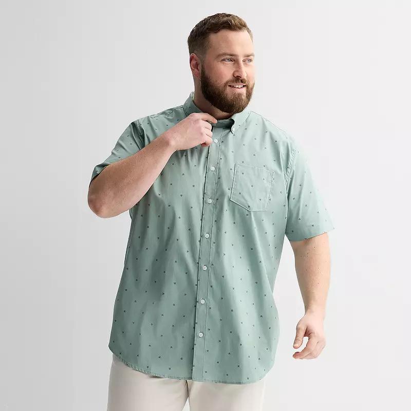 Big & Tall Sonoma Goods For Life® Short Sleeve Perfect Length Shirt, Men's, Size: 5XB, Astro Geo Green Product Image