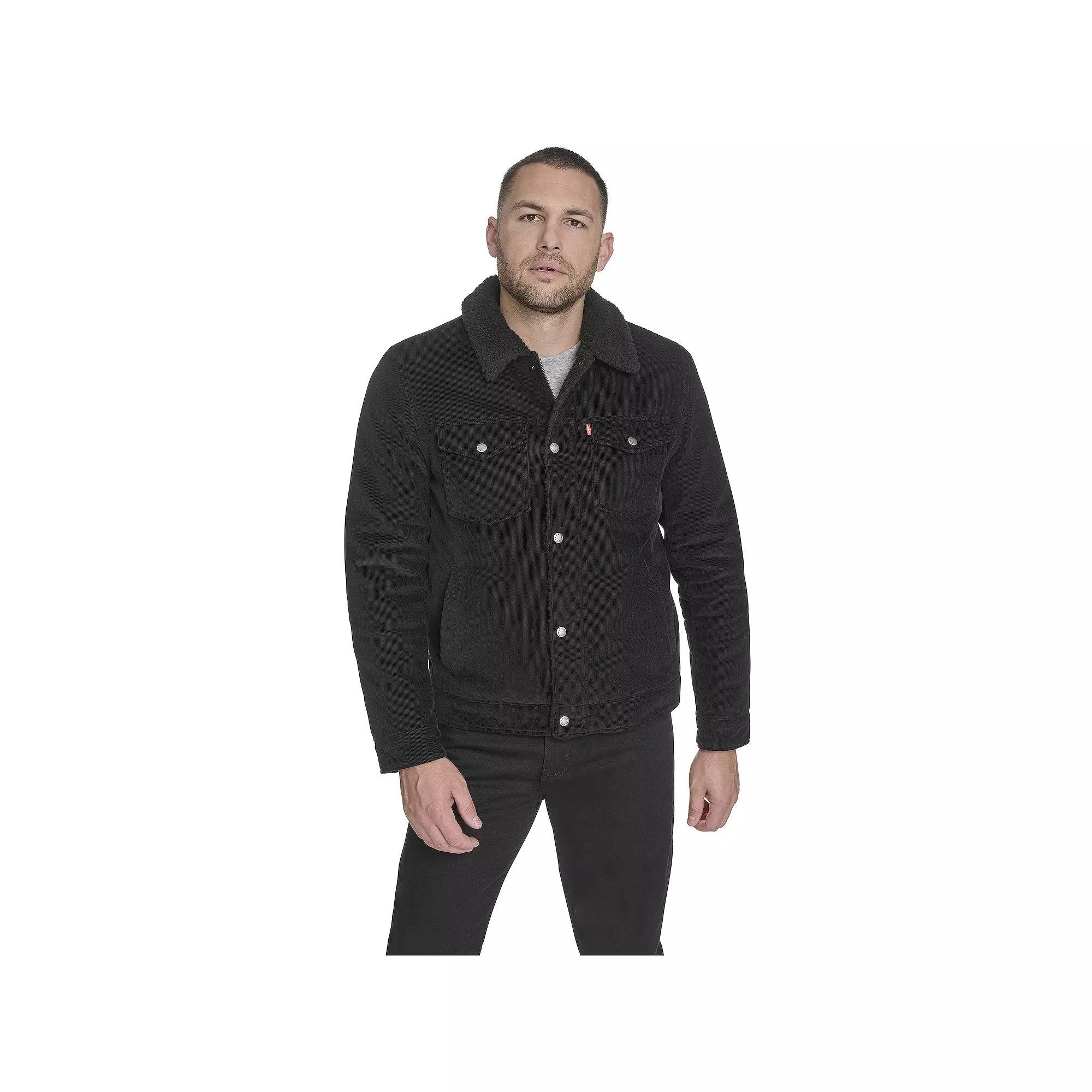 Men's Levi's® Corduroy Sherpa-Lined Jacket, Size: XS, Black Product Image