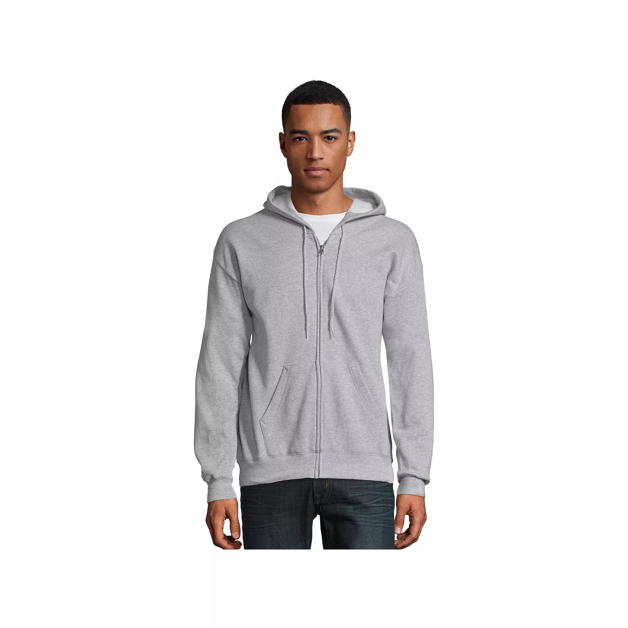 Men's Hanes® EcoSmart Fleece Full-Zip Hooded Jacket, Size: Large, Deep Royal1 Product Image