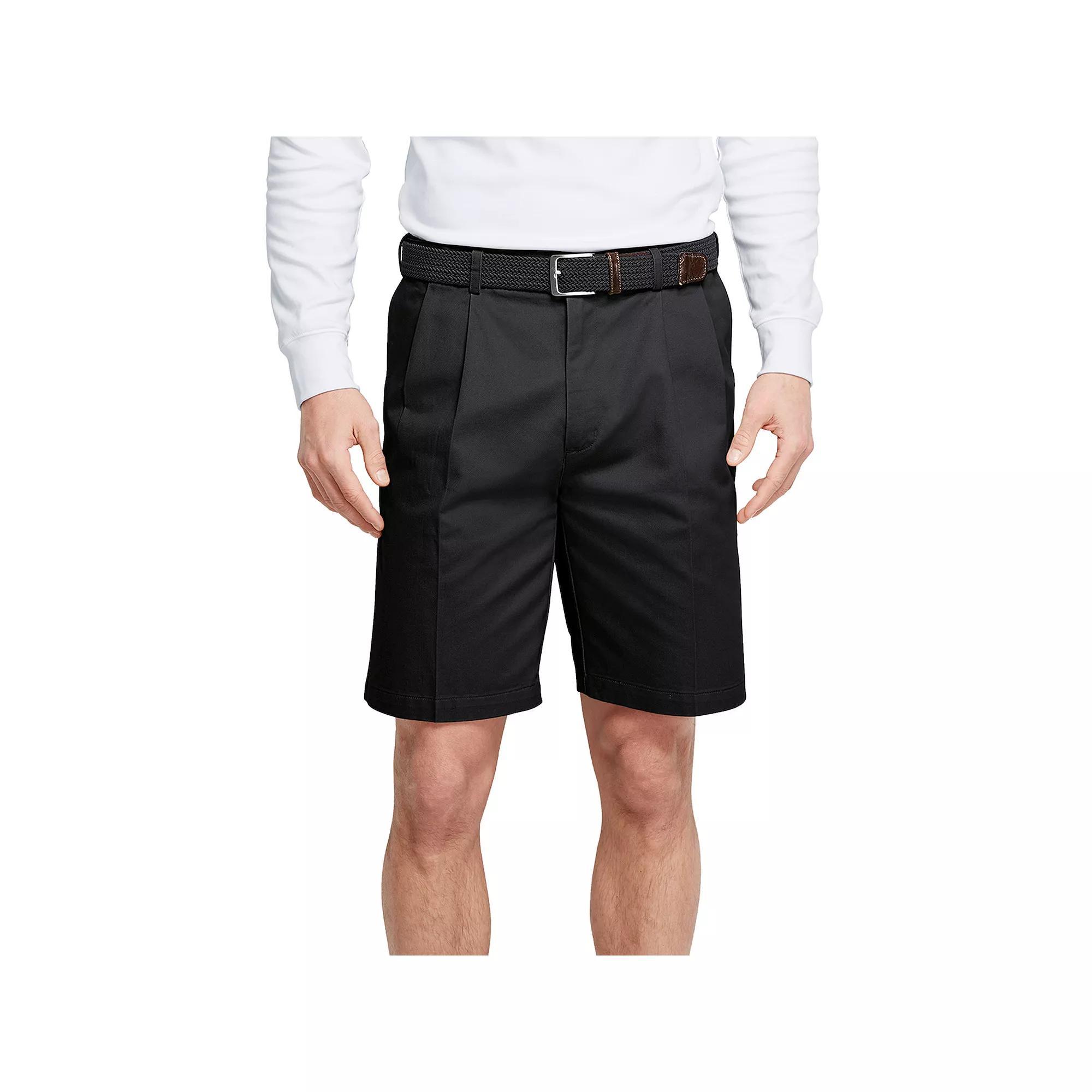 Men's Lands' End Comfort Waist 9-inch No-Iron Pleated Chino Shorts, Size: 37, Radiant Blue Product Image