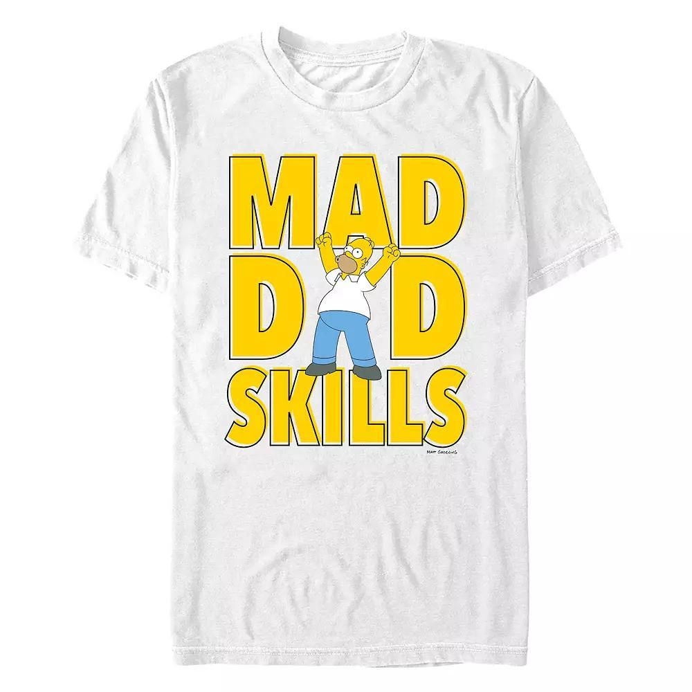 Men's The Simpons Homer Mad Dad Skills Graphic Tee, Size: Small, White Product Image
