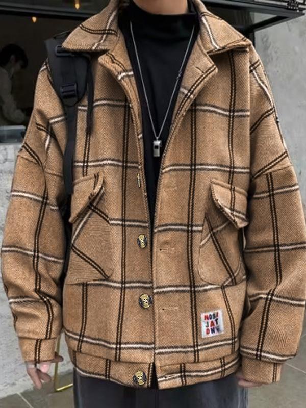 Men's Vintage Plaid Tartan Short Outwear Product Image