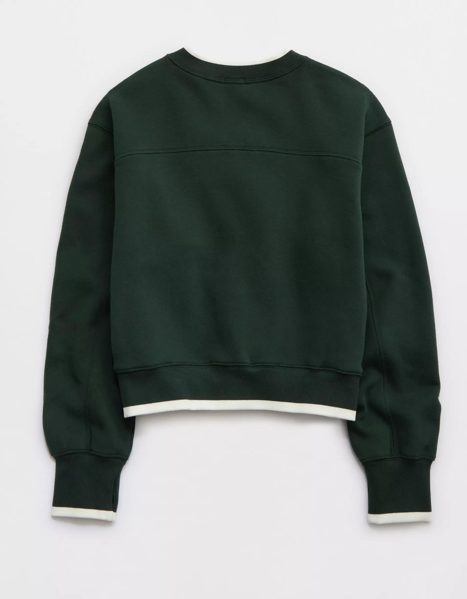 OFFLINE By Aerie Cloud Fleece V-Neck Crew Sweatshirt Product Image