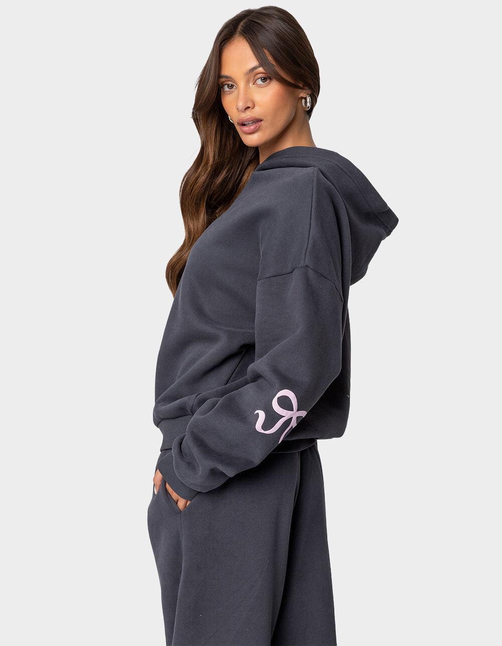 EDIKTED Bonney Bow Detail Sweatpants - GRAY Product Image
