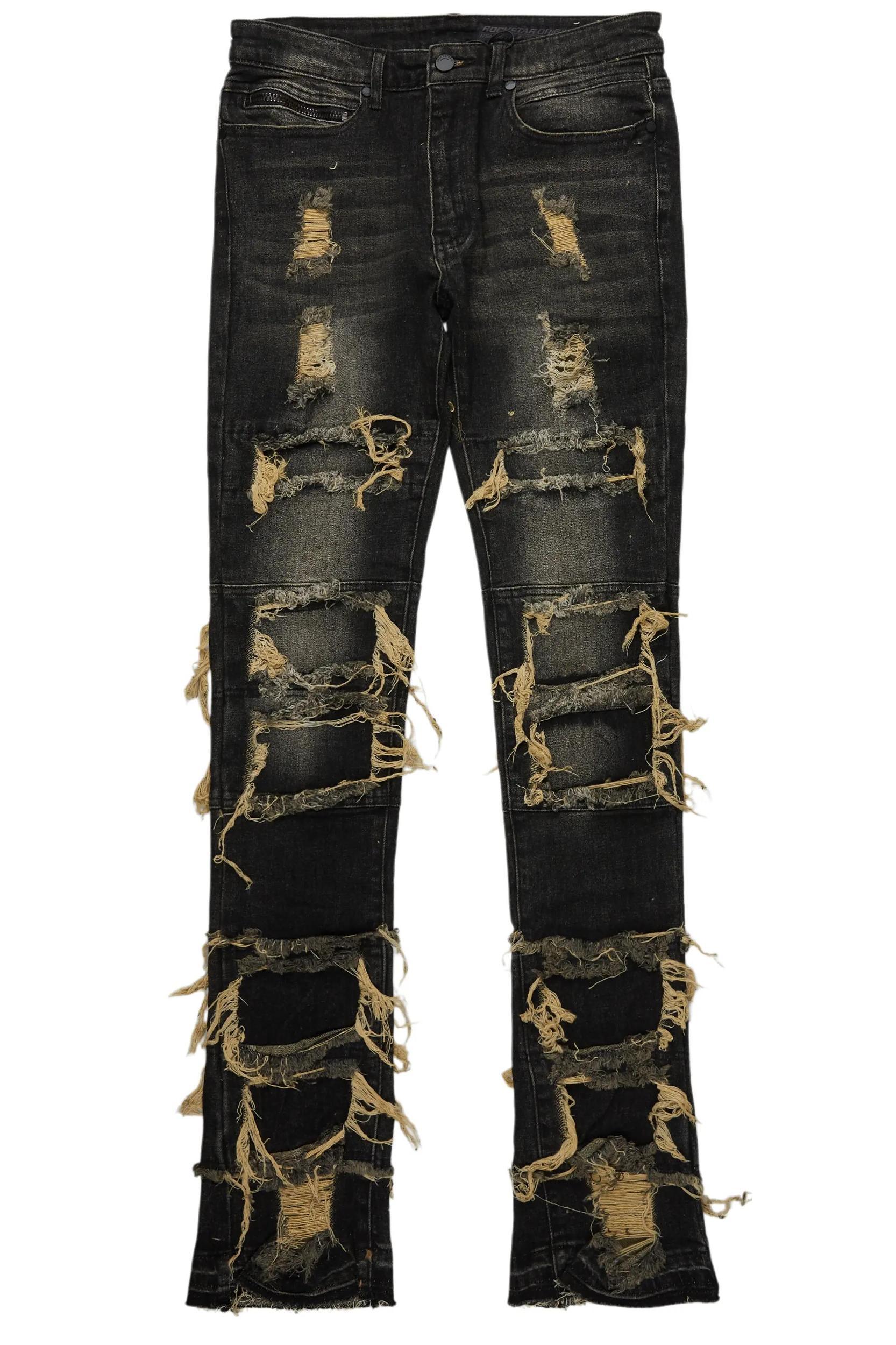 Vasco Tint Dark Wash Black Stacked Flare Jean Male Product Image