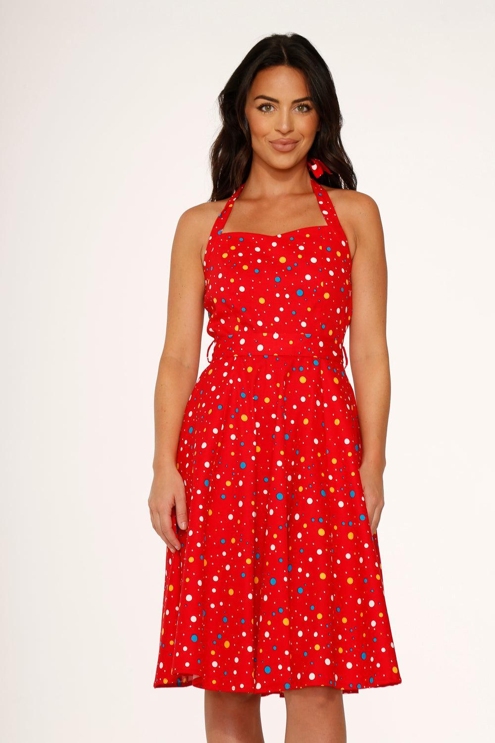 Red Candy Halter Swing Dress Product Image