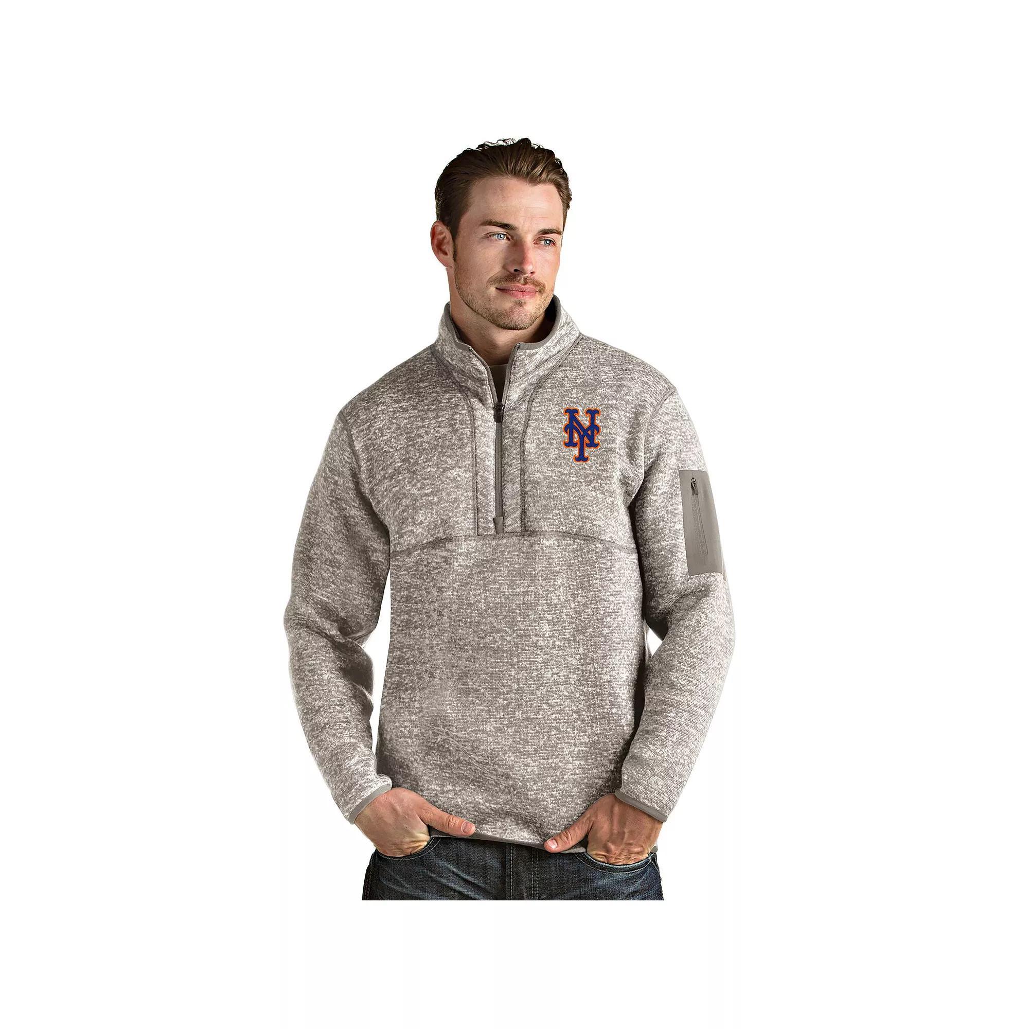 Men's Oakland Athletics 1/4 Zip Pullover Sweater, Size: Medium, Beige Product Image