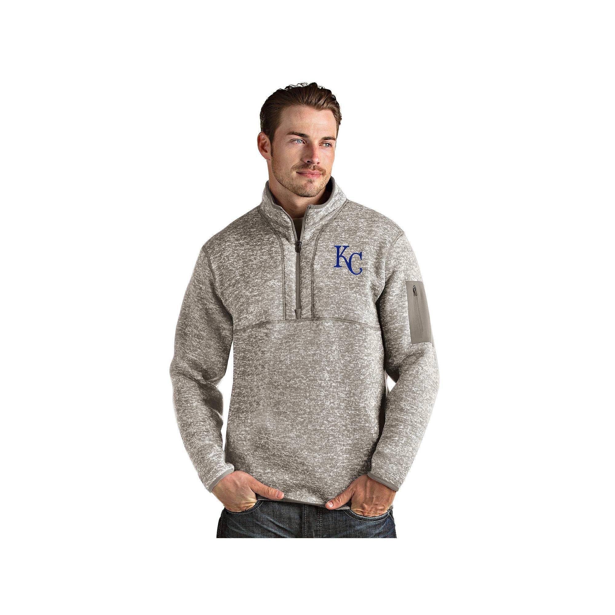 Men's Oakland Athletics 1/4 Zip Pullover Sweater, Size: Medium, Beige Product Image