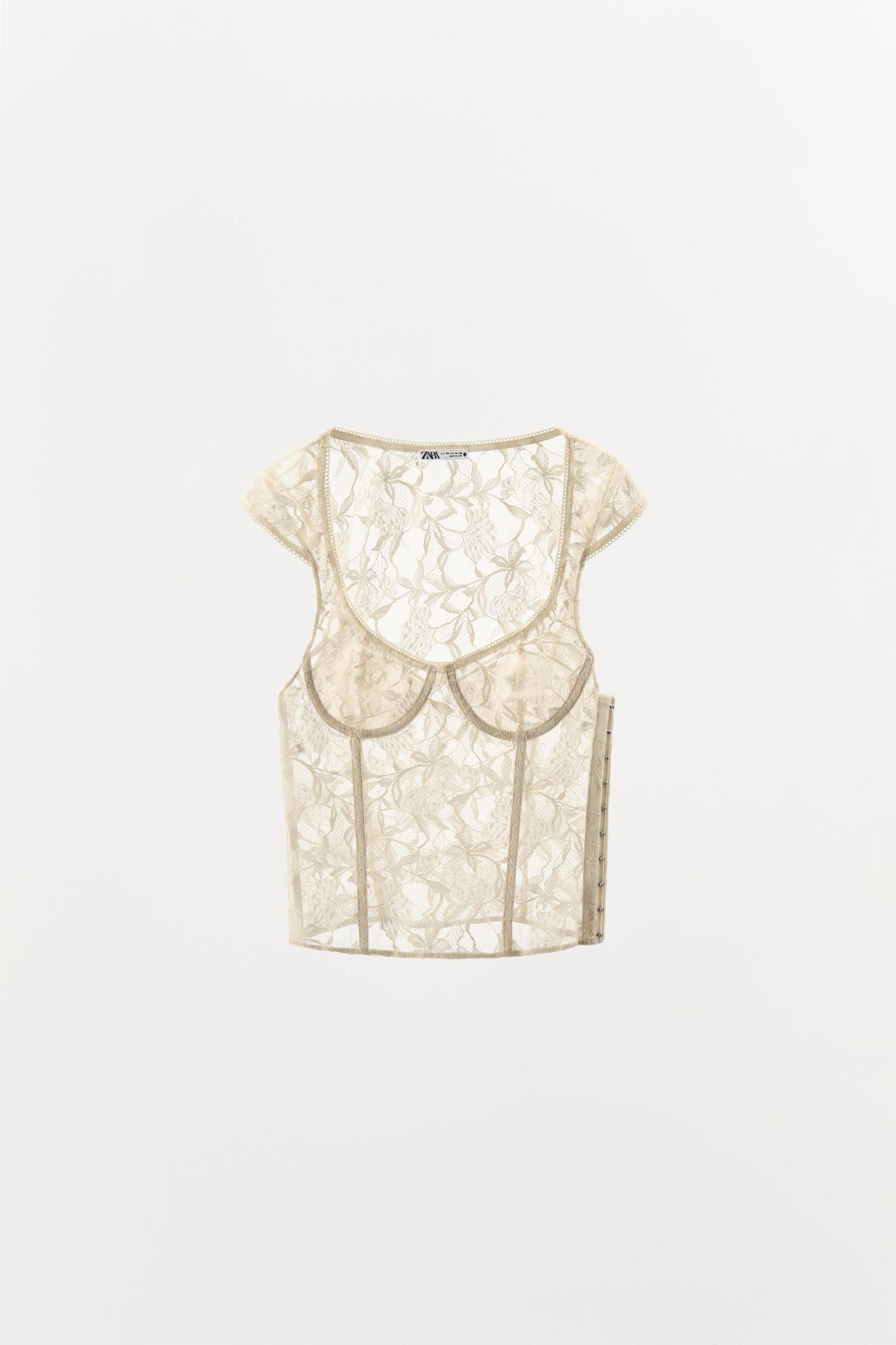 LACE UNDERWIRE BUSTIER TOP Product Image