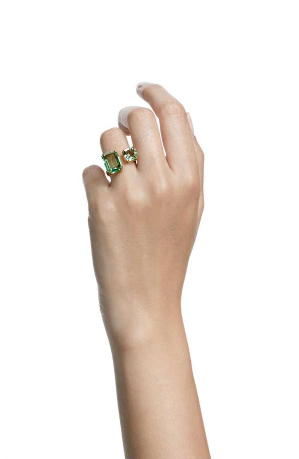 SWAROVSKI Millenia Cocktail Ring Gold Shiny Peridot In Green Product Image