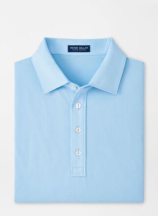 Peter Millar Mens Soul Performance Mesh Polo | Color: Blue Frost | Size: XXL Product Image