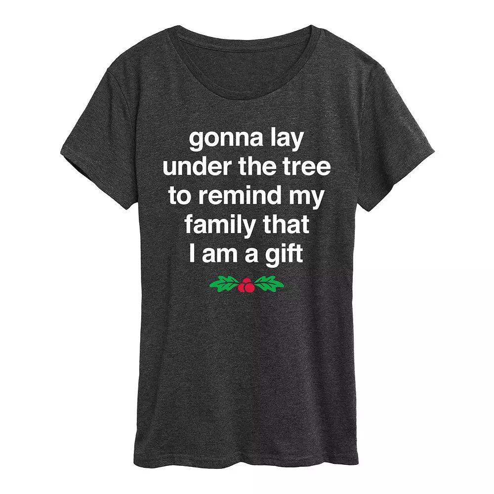 Women's Gonna Lay Under The Tree Graphic Tee, Girl's, Size: XL, Grey Gray Product Image