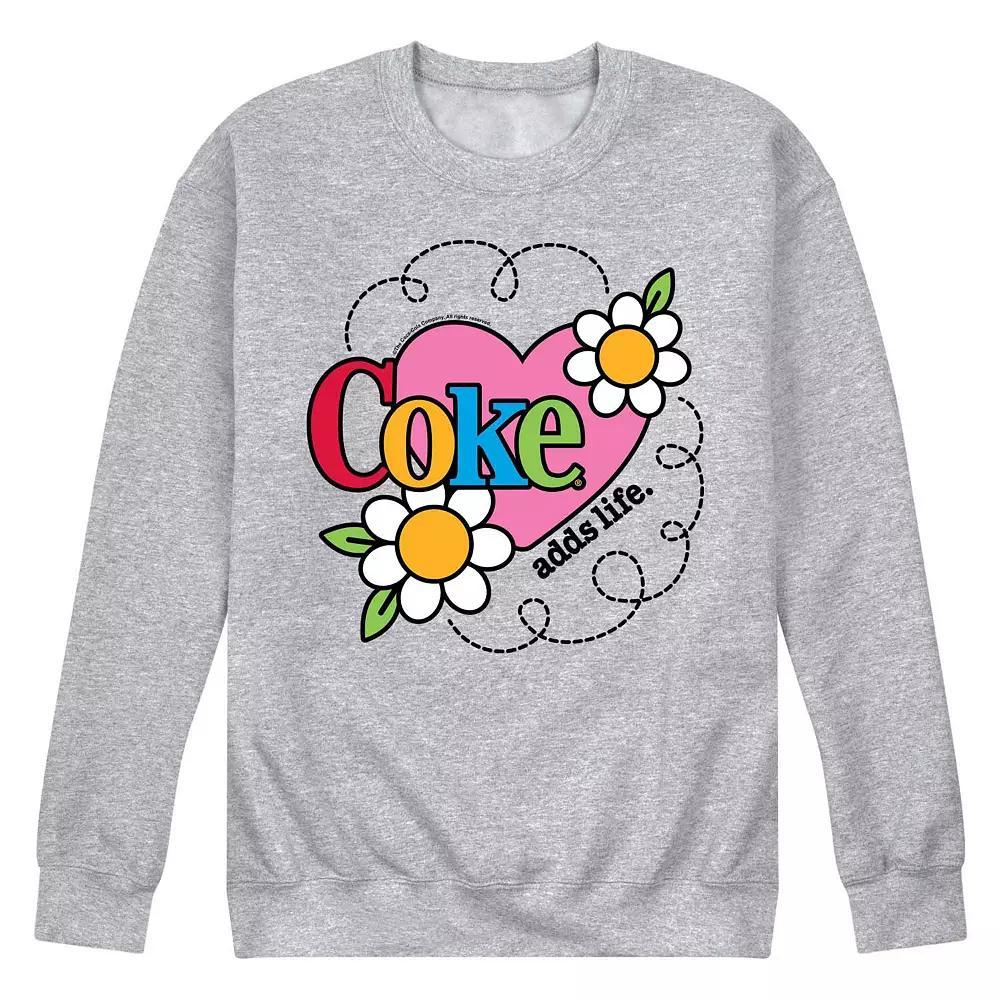 Mens Coke Colorful Collage Fleece Sweatshirt Product Image