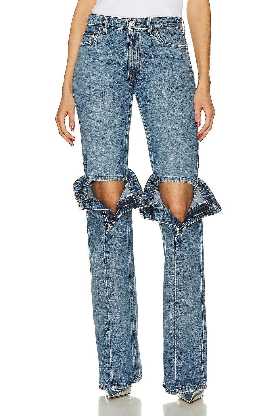 Coperni Open Knee Straight Leg in Blue Product Image