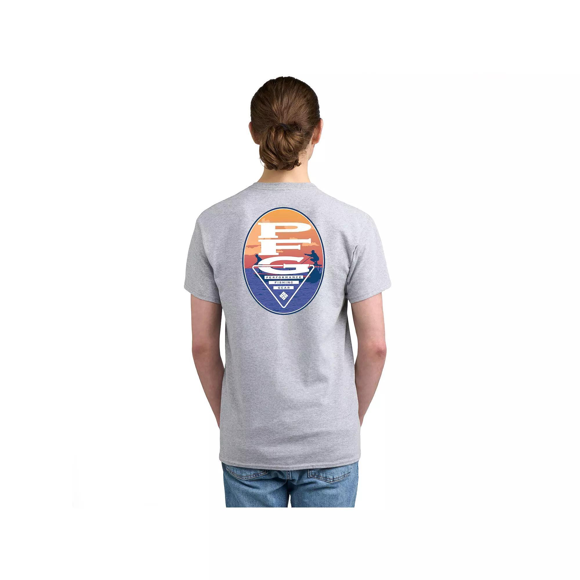 Men's Columbia PFG Print Short Sleeve Graphic Tee, Size: Medium, Gray Pfg Product Image