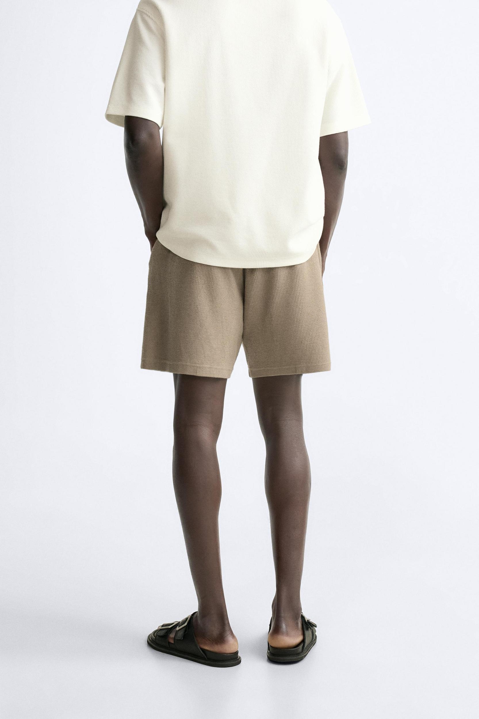 TEXTURED WEAVE SHORTS WITH MESH Product Image