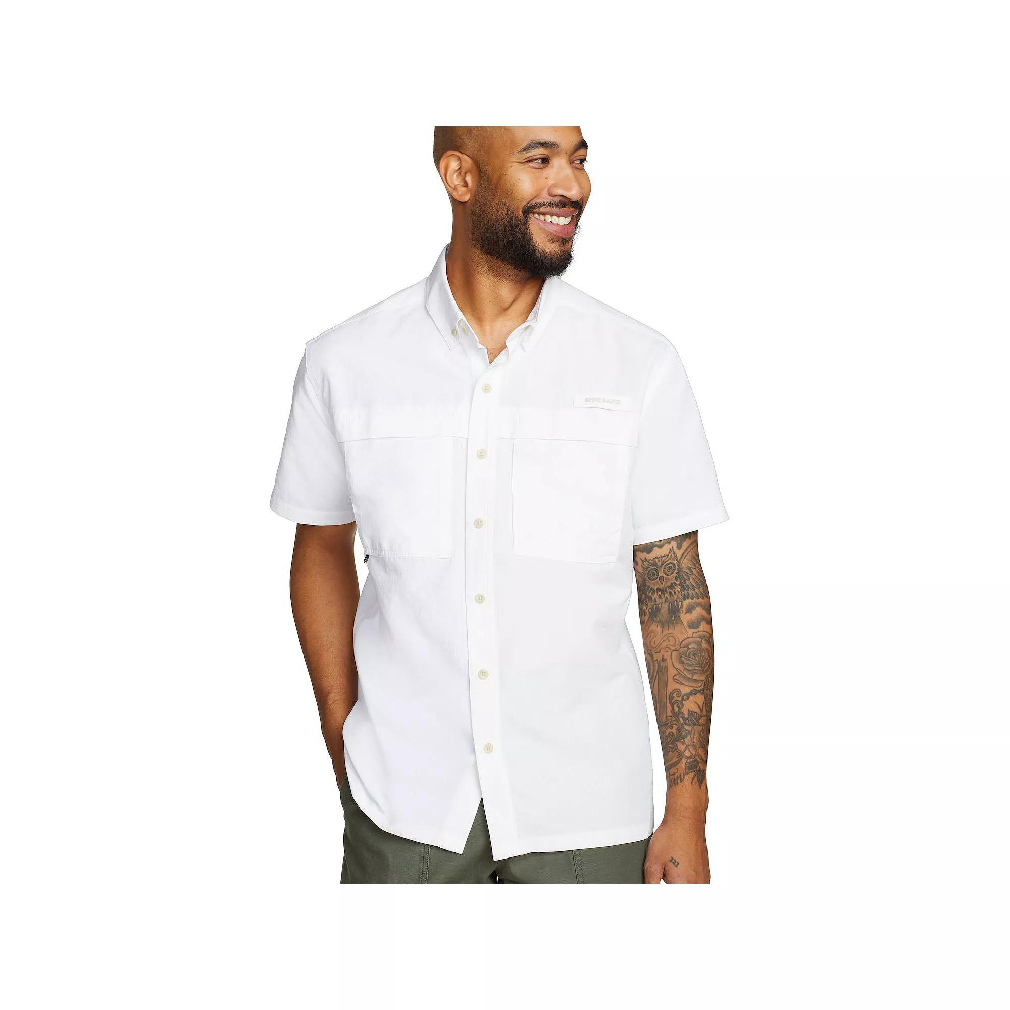Big & Tall Eddie Bauer Short Sleeve Rainier Ripstop Button-Down Shirt, Men's, Size: XXL Tall, Dusty Pink Product Image