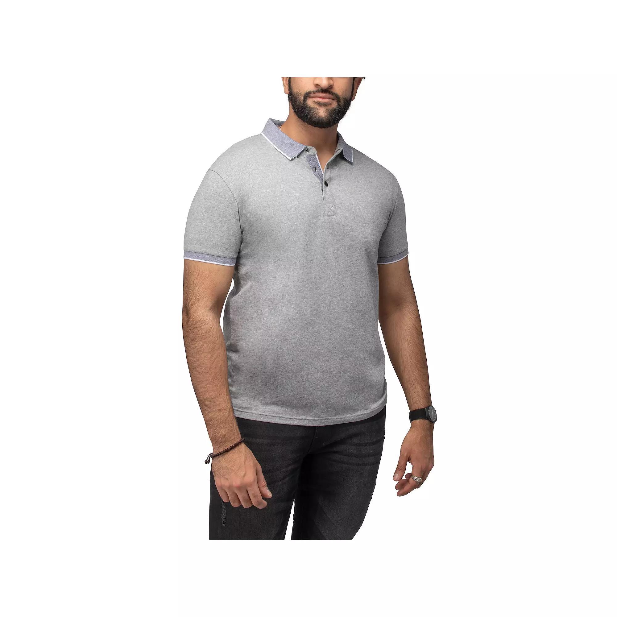 Men's Xray Short Sleeve Snap-Placket Polo, Size: Medium, Heather Grey Product Image